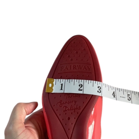 John Fluevog FAIRWAY TRIVIALIS WAVY MARY JANE Shoes Pink Orange, size 7.5 - Picture 13 of 16